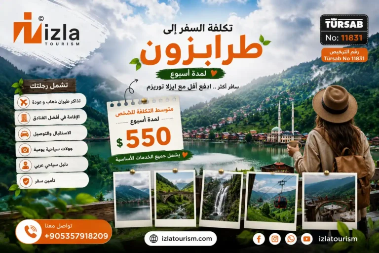 تكلفة السفر الى طرابزون لمدة اسبوع